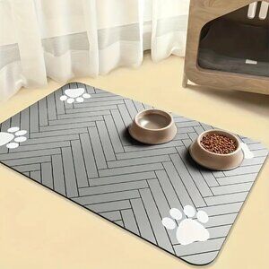 Pet Feeding Mat Absorbent Pad, Suitable for Food & Water Bowls 7.87" X 11.81"
